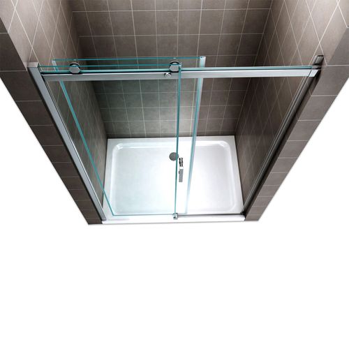 Porte De Douche Coulissante 140 X 200 Cm Verre 8 Mm Transparent Anticalcaire Alix - Saniverre