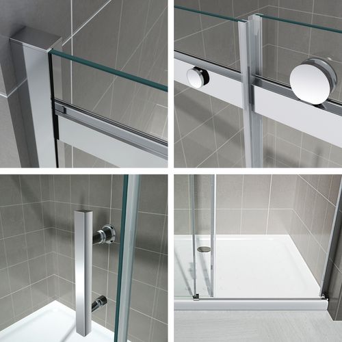 Porte De Douche Coulissante 150 X 200 Cm Verre 8 Mm Transparent Anticalcaire Alix - Saniverre