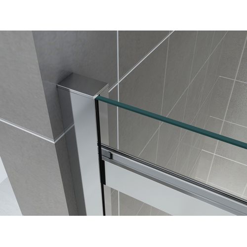 Paroi De Douche D'angle 100x150cm (porte 150) Alixa Porte Coulissante H200 Cm Verre Transparent 8 Mm