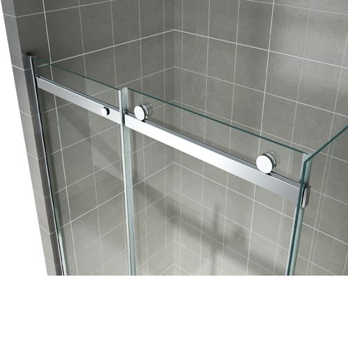 Paroi De Douche D'angle 95x120cm (porte 120) Alixa Porte Coulissante H200 Cm Verre Transparent 8 Mm