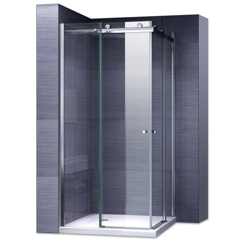 Cabine De Douche 95x105x200cm (sans Receveur) Porte Coulissante Verre 8 Mm Transparent Atemis