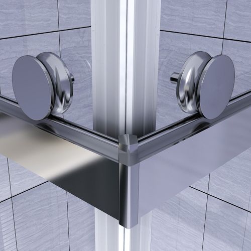 Cabine De Douche 85x115x200cm (sans Receveur) Porte Coulissante Verre 8 Mm Transparent Atemis