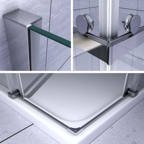 Cabine De Douche 80x100x200cm + Receveur Porte Coulissante Verre 8 Mm Transparent Atemis