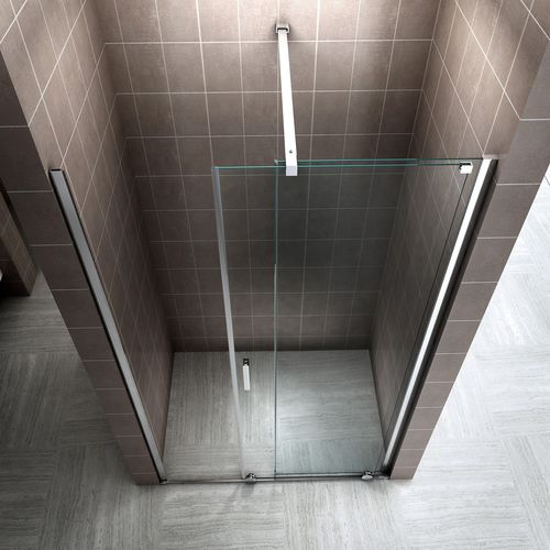 Porte De Douche H200 X 180 Cm Coulissante Verre Transparent 8 Mm Napoli