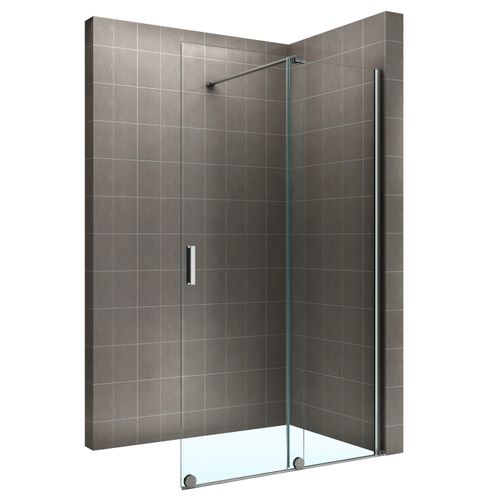 Paroi De Douche Italienne 160 X 200 Cm Coulissante Verre 8 Mm Transparent Anticalcaire Napoli