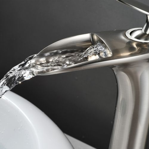 Robinet Mitigeur Bria Bec Cascade Haut Chrome Brossé