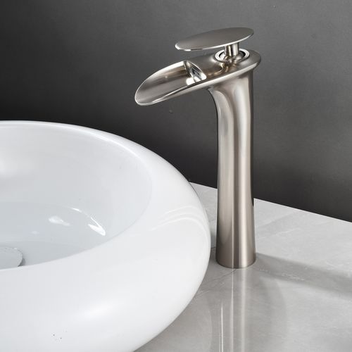 Robinet Mitigeur Bria Bec Cascade Haut Chrome Brossé