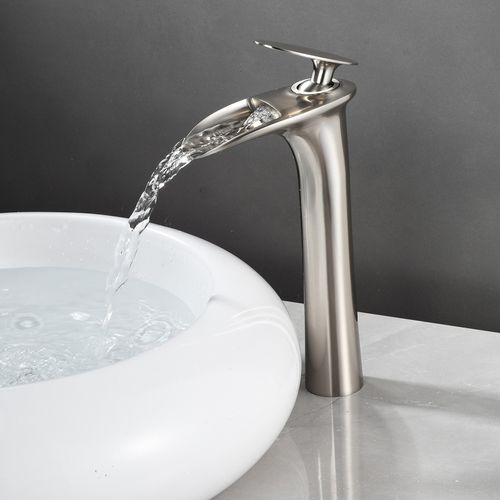 Robinet Mitigeur Bria Bec Cascade Haut Chrome Brossé