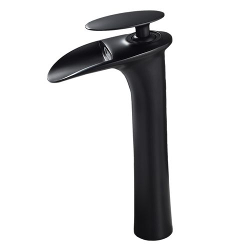 Robinet Mitigeur Bria Bec Cascade Haut Chrome Noir