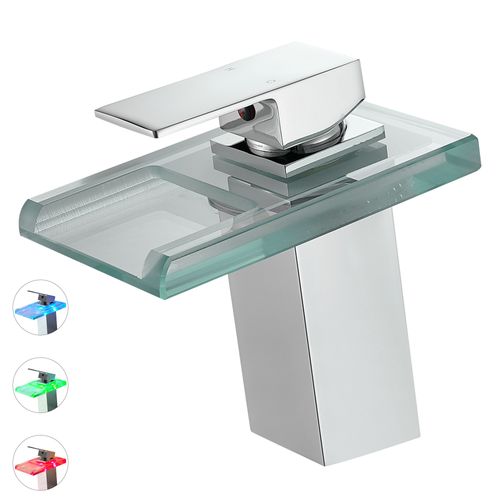 Robinet Mitigeur Bec Cascade à LED Lumineuses Soleo Chrome Brillant