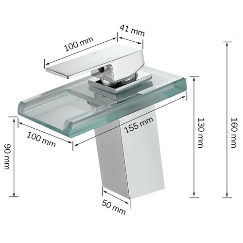 Robinet Mitigeur Bec Cascade à LED Lumineuses Soleo Chrome Brillant