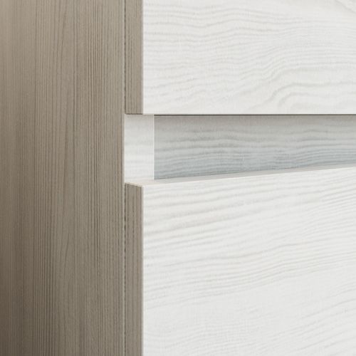 Meuble 1 Vasque 60 Cm 1 Tiroir Chêne Blanc Salle De Bain (sans Miroir Ni Colonne) - Bogota