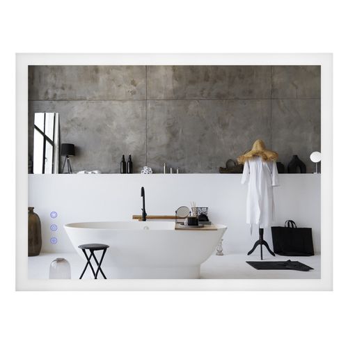 Miroir Lumineux 50 X 70 Cm Antibuée + Éclairage LED Réglable, Réversible - Frame
