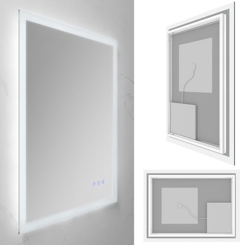 Miroir Lumineux 50 X 70 Cm Antibuée + Éclairage LED Réglable, Réversible - Frame