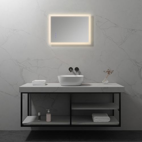 Miroir Lumineux 50 X 70 Cm Antibuée + Éclairage LED Réglable, Réversible - Frame