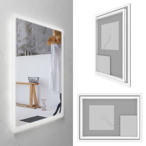 Miroir LED Mellow 50 X 70 Cm Réversible, Anti-buée + Dimmable - Miroir Salle De Bain