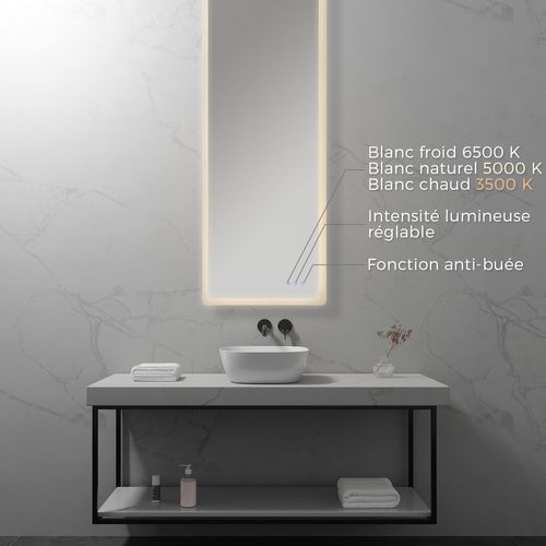Miroir LED Mellow 60 X 180 Cm, Anti-buée + Dimmable - Miroir Salle De Bain