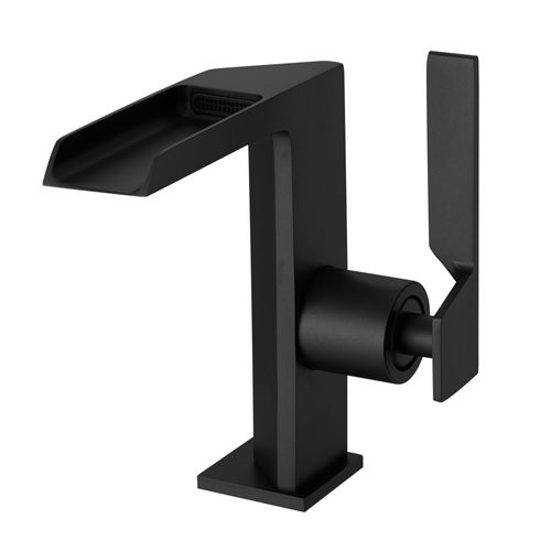 Robinet Mitigeur Bec Cascade Ouvert Cezio Chrome Noir Mat