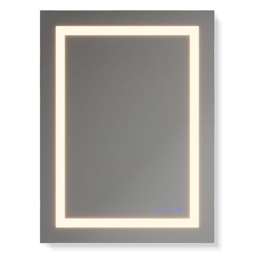 Miroir LED 60 X 80 Cm Réversible, Antibuée + Éclairage Et Intensité Réglables - Oblong