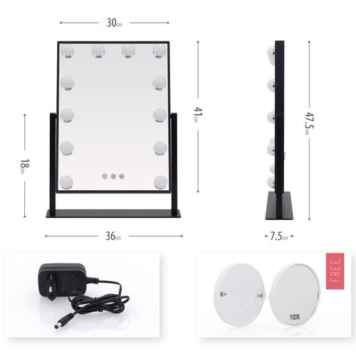 Miroir De Maquillage 12 LED, 3 Intensités Lumineuses - Bulb Little Banc