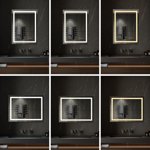 Miroir Lumineux LED Cimeo 80 X 120 Cm Antibuée + Intensité Et Couleur Réglables Salle De Bain