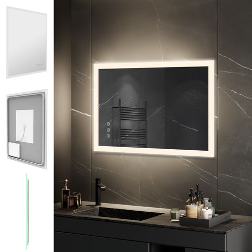 Miroir Lumineux LED Temeo 60 X 80 Cm (2100 Lms) Antibuée + Intensité et Couleur Réglables