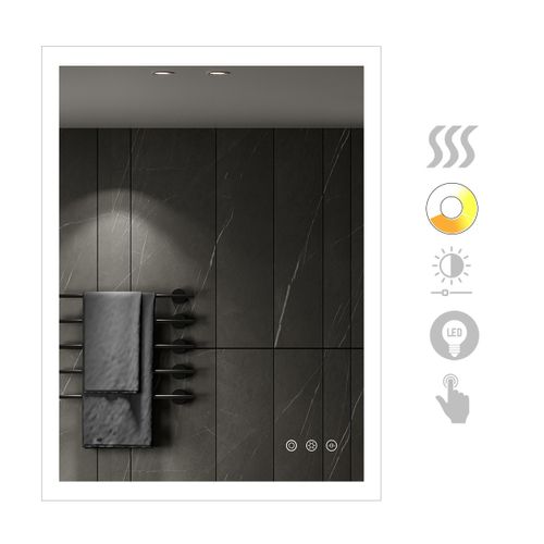 Miroir Lumineux LED Temeo 60 X 80 Cm (2100 Lms) Antibuée + Intensité et Couleur Réglables