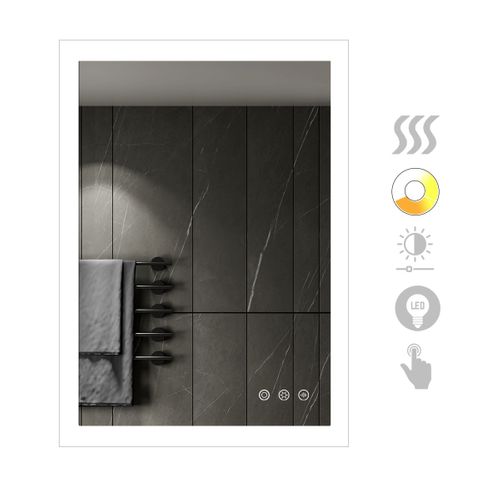 Miroir Lumineux LED Temeo 50 X 70 Cm (2100 Lms) Antibuée + Intensité Et Couleur Réglables