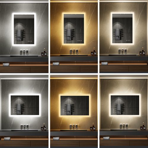 Miroir Lumineux LED Temeo 50 X 70 Cm (2100 Lms) Antibuée + Intensité Et Couleur Réglables