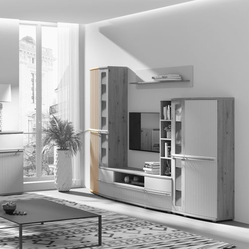 Armoire 1 Porte Bois    Blanc Cassé