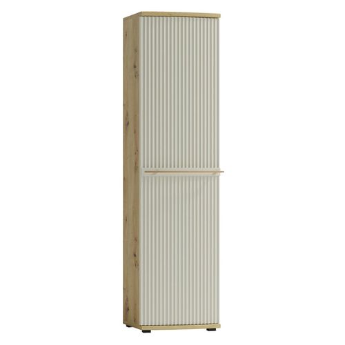Armoire 1 Porte Bois    Blanc Cassé