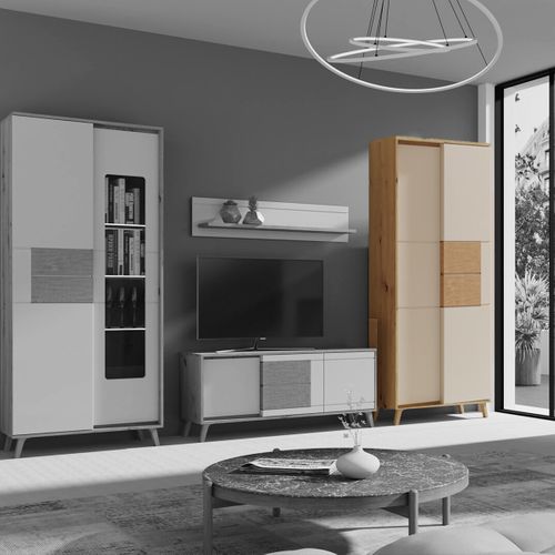 Bruno Armoire Penderie 2 Portes 87x193 Cm En Bois Clair Design Intemporel    Blanc