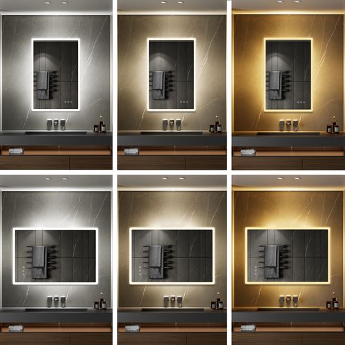 Miroir Lumineux LED Boleo 90 X 120 Cm Antibuée + Intensité Et Couleur Réglables Salle De Bain