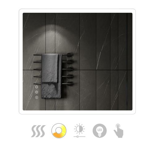 Miroir Lumineux LED Boleo 90 X 100 Cm Antibuée + Intensité Et Couleur Réglables Salle De Bain