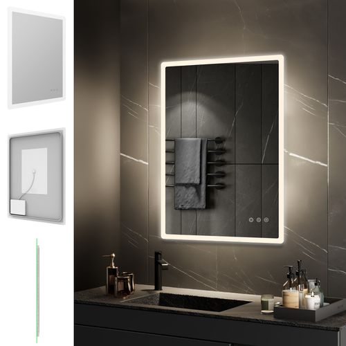 Miroir Lumineux LED Boleo 80 X 120 Cm Antibuée + Intensité Et Couleur Réglables Salle De Bain