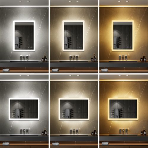 Miroir Lumineux LED Boleo 60 X 80 Cm Antibuée + Intensité Et Couleur Réglables Salle De Bain