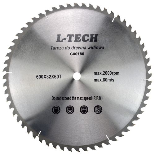 Lame De Scie Circulaire Tct Pour Bois       D.600x32 60 Dents