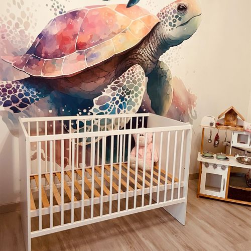 Paula Lit Bébé Évolutif à Barreaux Vernis Écologique Design Moderne    Blanc   120x60 Cm