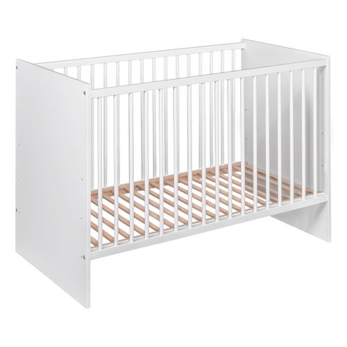 Paula Lit Bébé Évolutif à Barreaux Vernis Écologique Design Moderne    Blanc   120x60 Cm