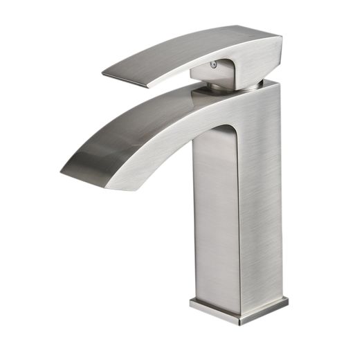 Robinet Mitigeur Bec Cascade Lerio Chrome Brossé Pour Salle De Bain