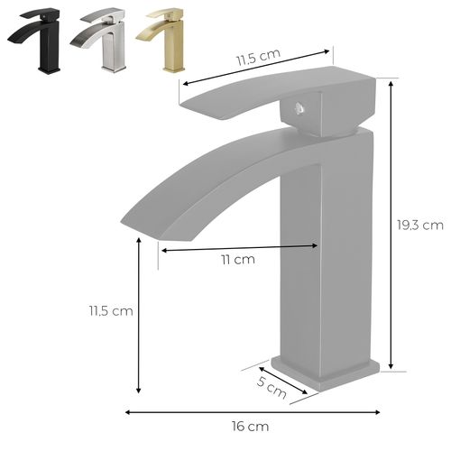 Robinet Mitigeur Bec Cascade Lerio Chrome Brossé Pour Salle De Bain