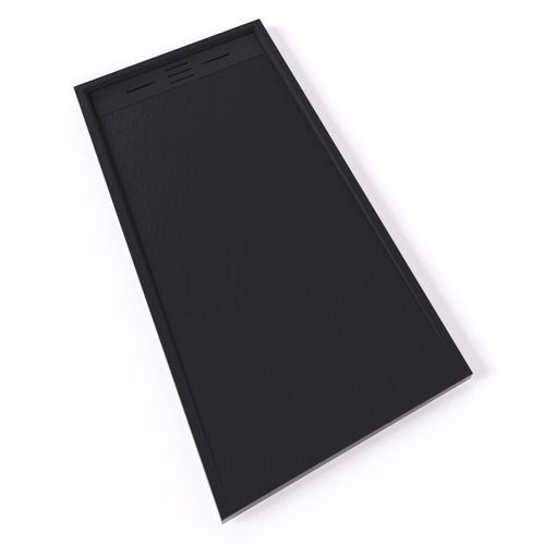 Receveur De Douche Hiemal 70 X 150 Cm Résine Noir Aspect Ardoise + Bonde Incluse