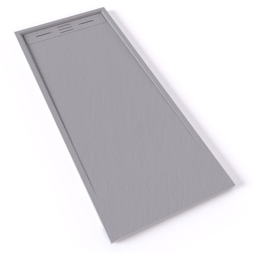 Receveur De Douche Hiemal 70 X 170 Cm Résine Gris Aspect Ardoise + Bonde Incluse