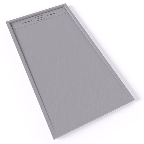 Receveur De Douche Hiemal 80 X 150 Cm Résine Gris Aspect Ardoise + Bonde Incluse
