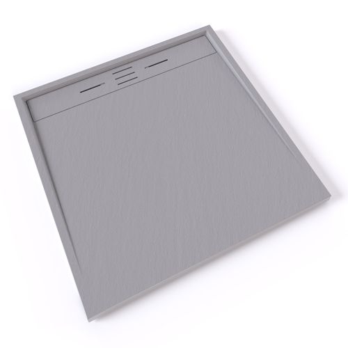 Receveur De Douche Hiemal 100 X 100 Cm Résine Gris Aspect Ardoise + Bonde Incluse