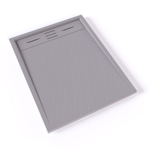 Receveur De Douche Hiemal 70 X 90 Cm Résine Gris Aspect Ardoise + Bonde Incluse
