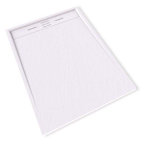Receveur De Douche Hiemal 90 X 120 Cm Résine Blanc Aspect Ardoise + Bonde Incluse
