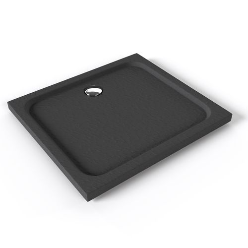 Receveur De Douche Shimmer Stone 80 X 90 Cm Acrylique Gris Effet Pierre + Bonde Et Siphon Inclus