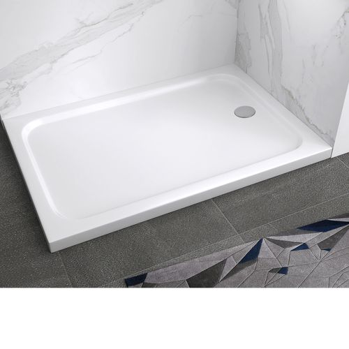 Receveur De Douche Shimmer 70 X 170 Cm Acrylique Blanc + Bonde Et Siphon Inclus