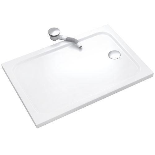 Receveur De Douche Shimmer 70 X 170 Cm Acrylique Blanc + Bonde Et Siphon Inclus